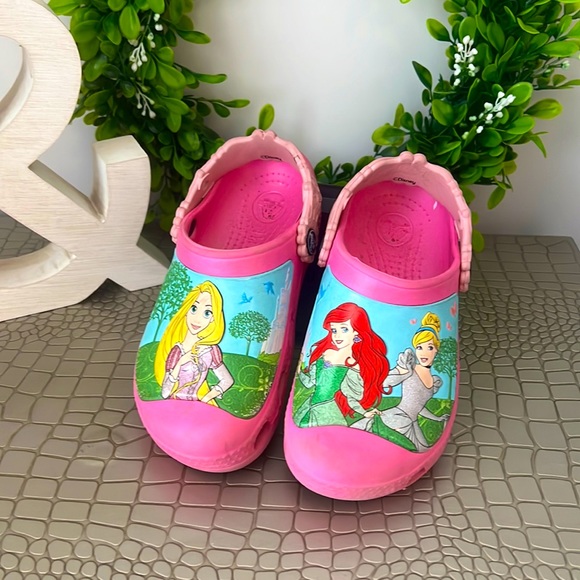 CROCS Shoes Disney Princess Glitter Crocs Size 213 Rapunzel Ariel Cinderella Poshmark
